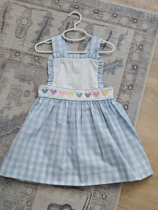 Stitchy Fish Other - Stitchy Fish Girls Blue Gingham Embroidered Disney Mouse Dress Sz4T